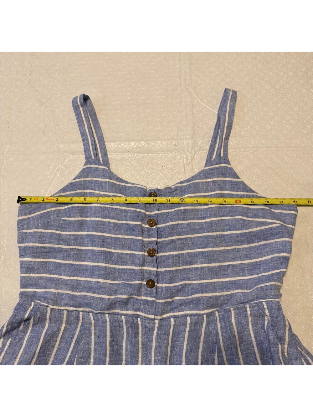 C&C California Blue and White Striped Linen Jumpsuit Size 16 - Picture 5 of 9